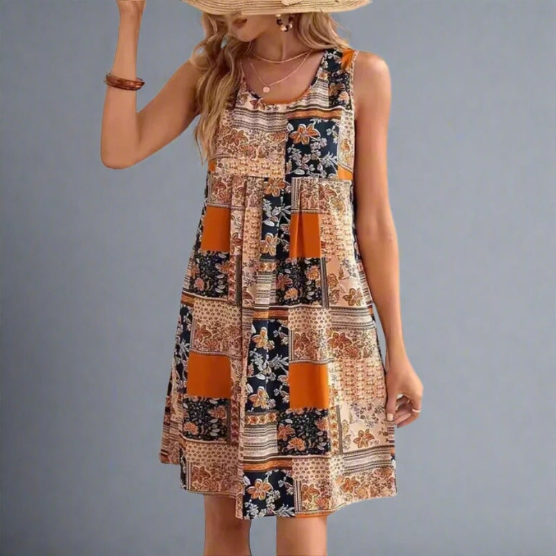 Women’s Patchwork Sleeveless Mini Dress