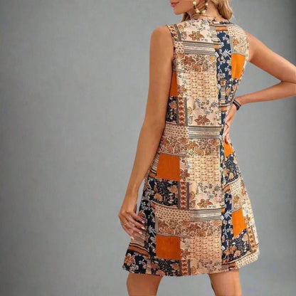 Women’s Patchwork Sleeveless Mini Dress