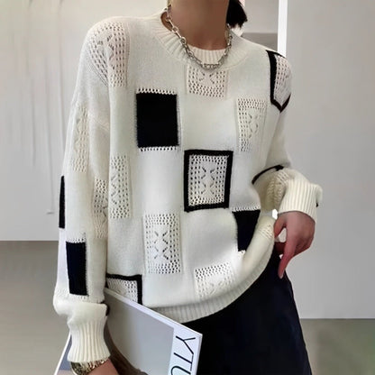 Women's Printed Round Neck Relaxed Fit Jumper