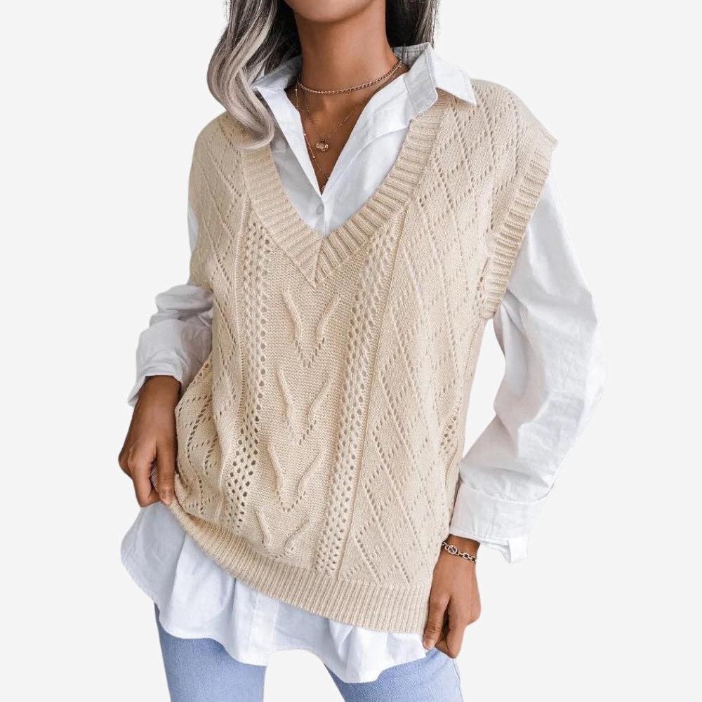 Women's Sleeveless V-Neck Knit Vest