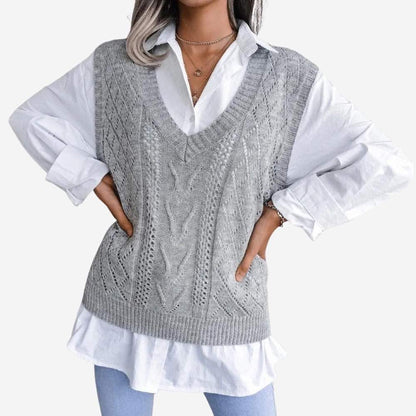 Women's Sleeveless V-Neck Knit Vest