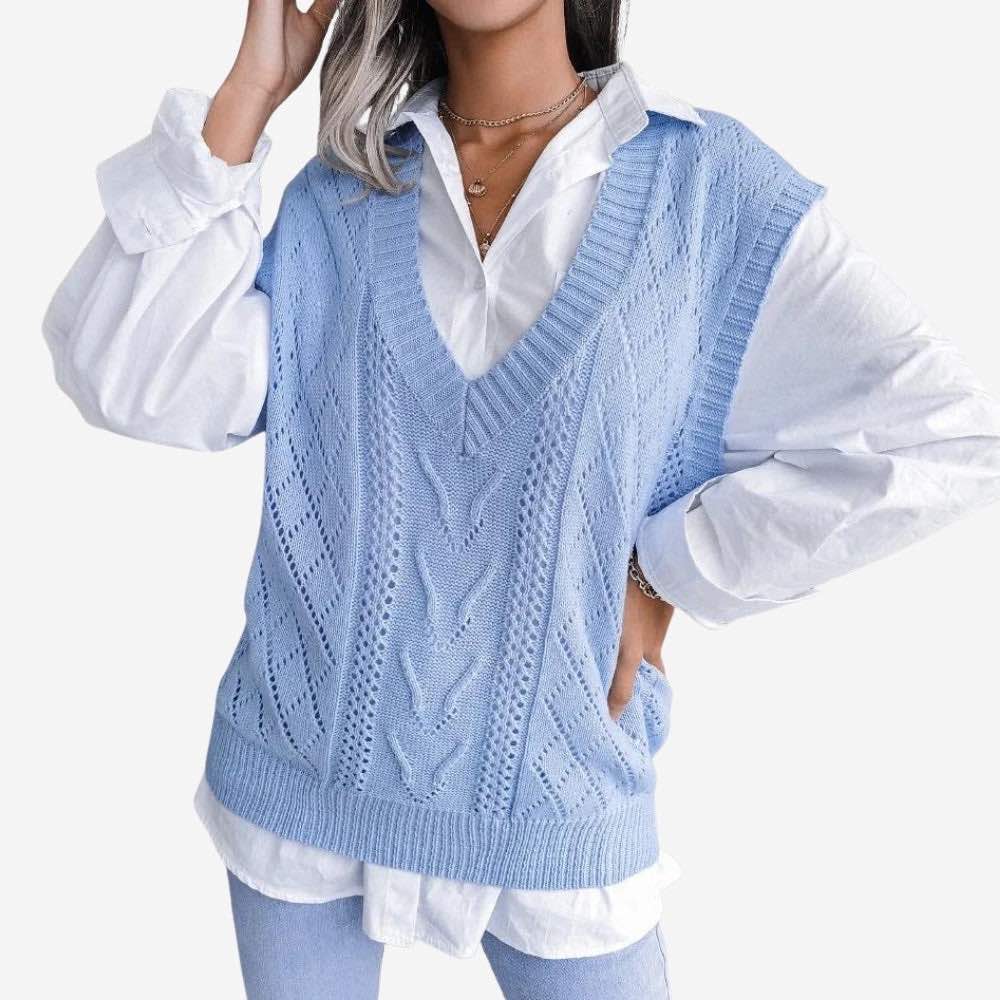 Women's Sleeveless V-Neck Knit Vest