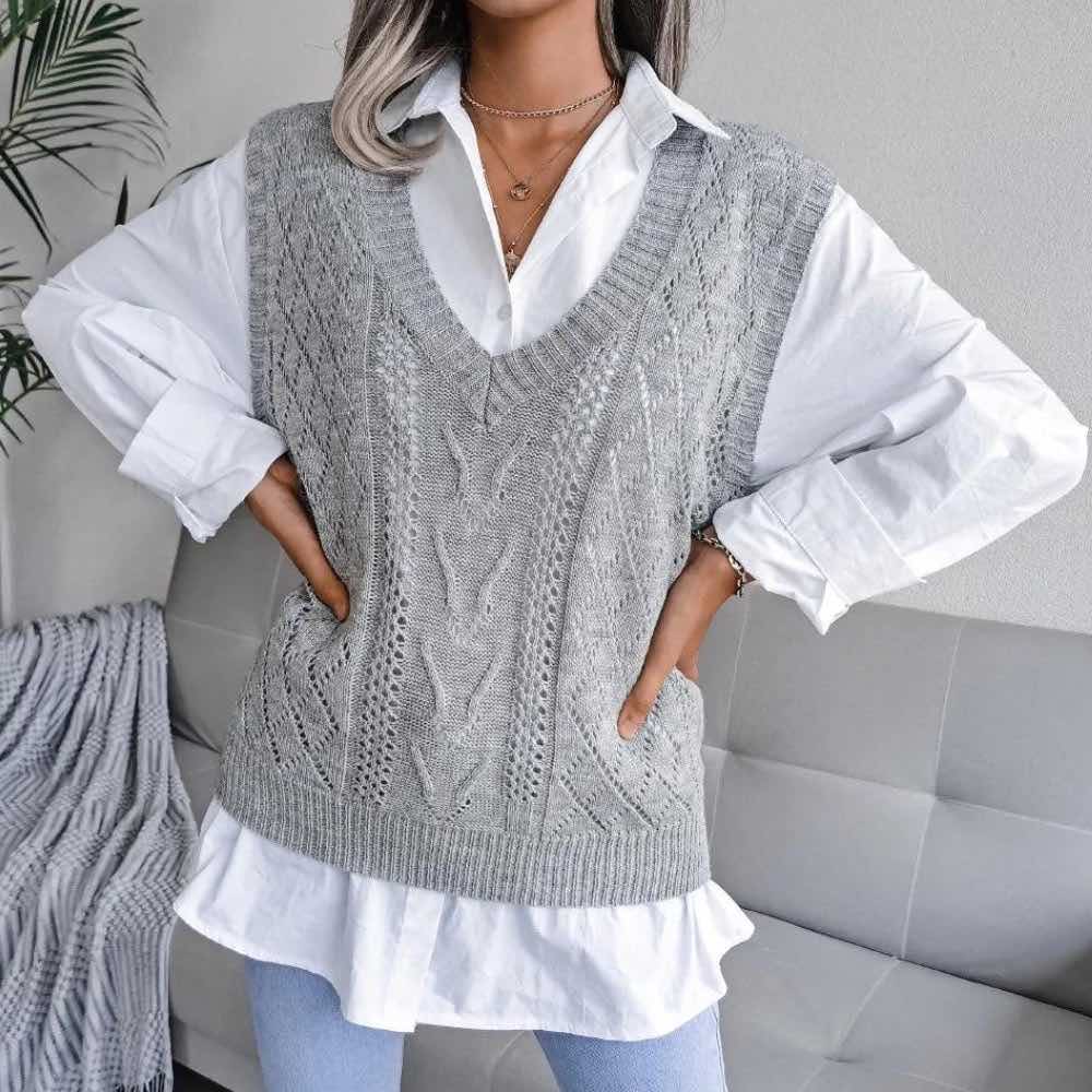 Women's Sleeveless V-Neck Knit Vest