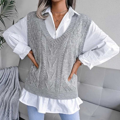Women's Sleeveless V-Neck Knit Vest