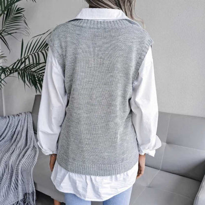Women's Sleeveless V-Neck Knit Vest