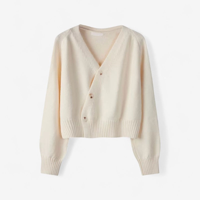 Women's V-Neck Ribbed Hem Knit Top