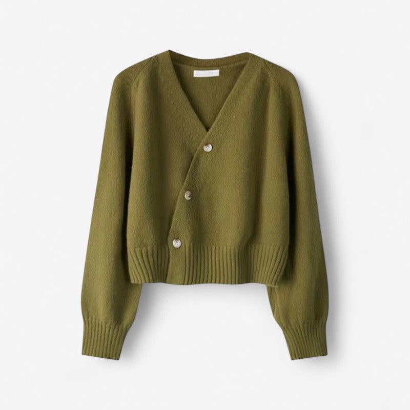 Women's V-Neck Ribbed Hem Knit Top