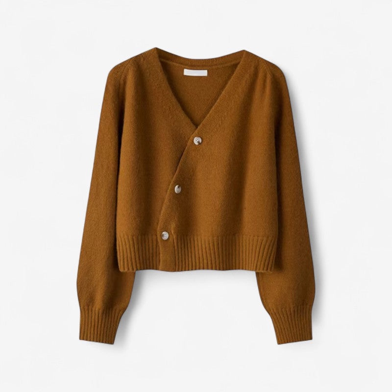 Women's V-Neck Ribbed Hem Knit Top