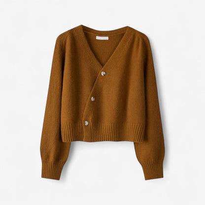 Women's V-Neck Ribbed Hem Knit Top