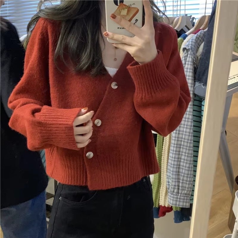 Women's V-Neck Ribbed Hem Knit Top