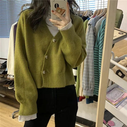Women's V-Neck Ribbed Hem Knit Top