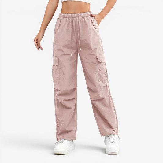 Women's Wide-Leg Trousers with Multiple Pockets