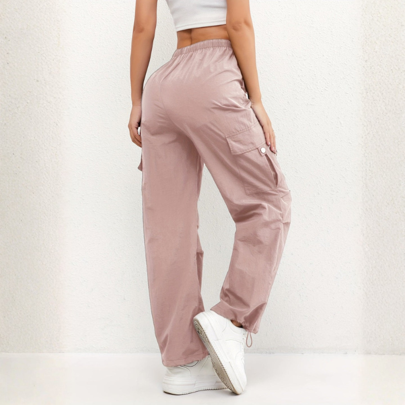 Women's Wide-Leg Trousers with Multiple Pockets