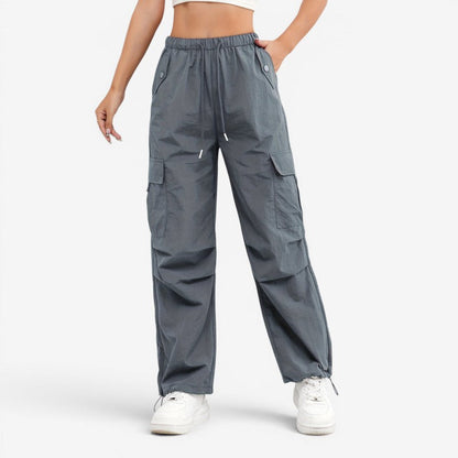 Women's Wide-Leg Trousers with Multiple Pockets